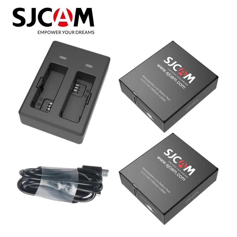 

SJCAM SJ10 PRO SJ9 STRIKE SJ9 Series Accessories Dual Charger 1300mAh Li-ion Battery For SJ10 PRO 4K Action Camera