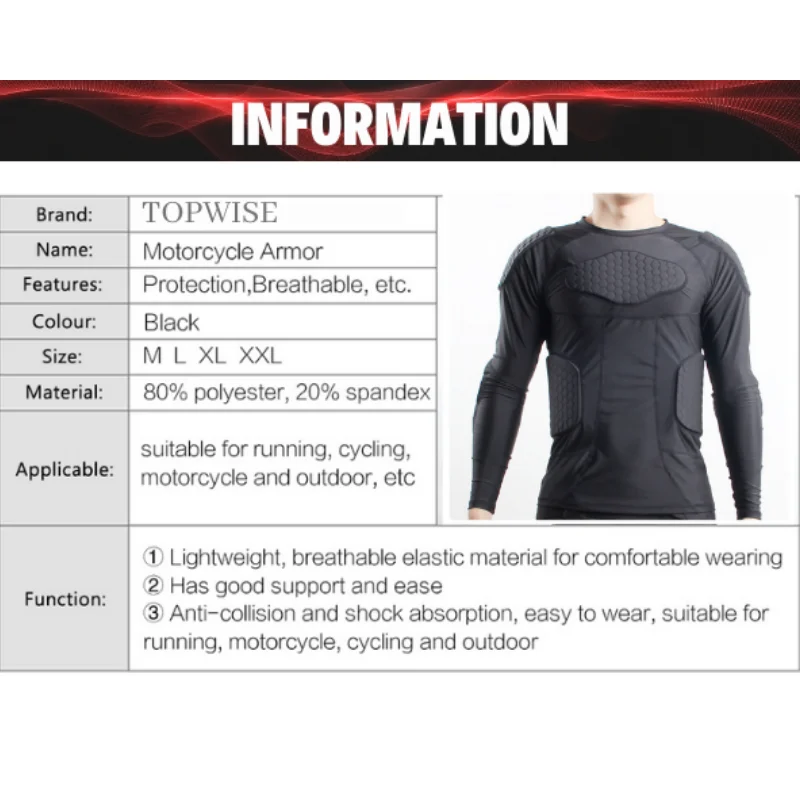 Motorcycle Armor Underwear Anti-collision Base layer Motocross Motorbike Moto Body Protective Gear Armour Jacket Riding Jacket
