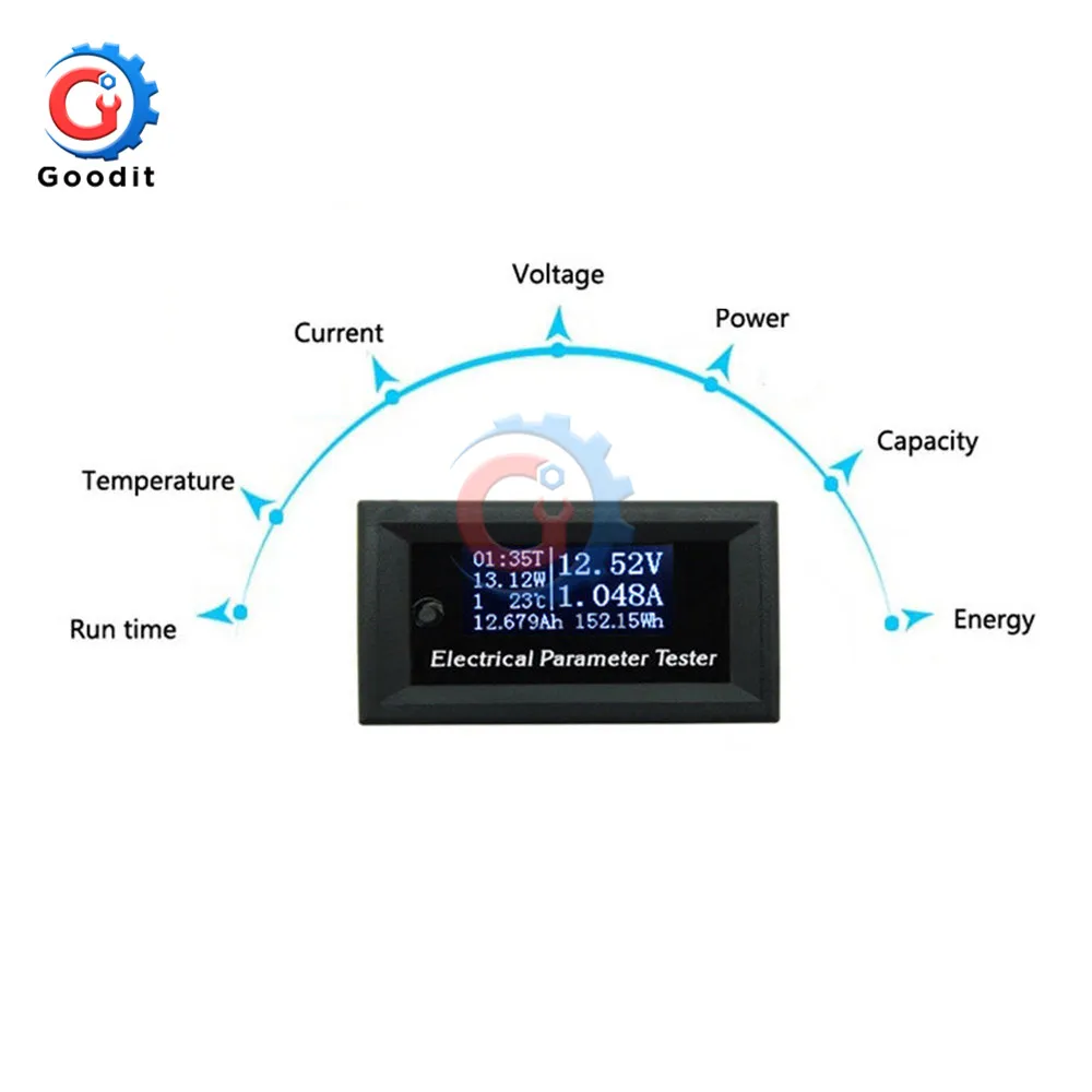 OLED 100 в/10A Вольтметр постоянного тока тестер измеритель тока зарядное устройство амперметр напряжения батарея источник питания Обнаружение емкости
