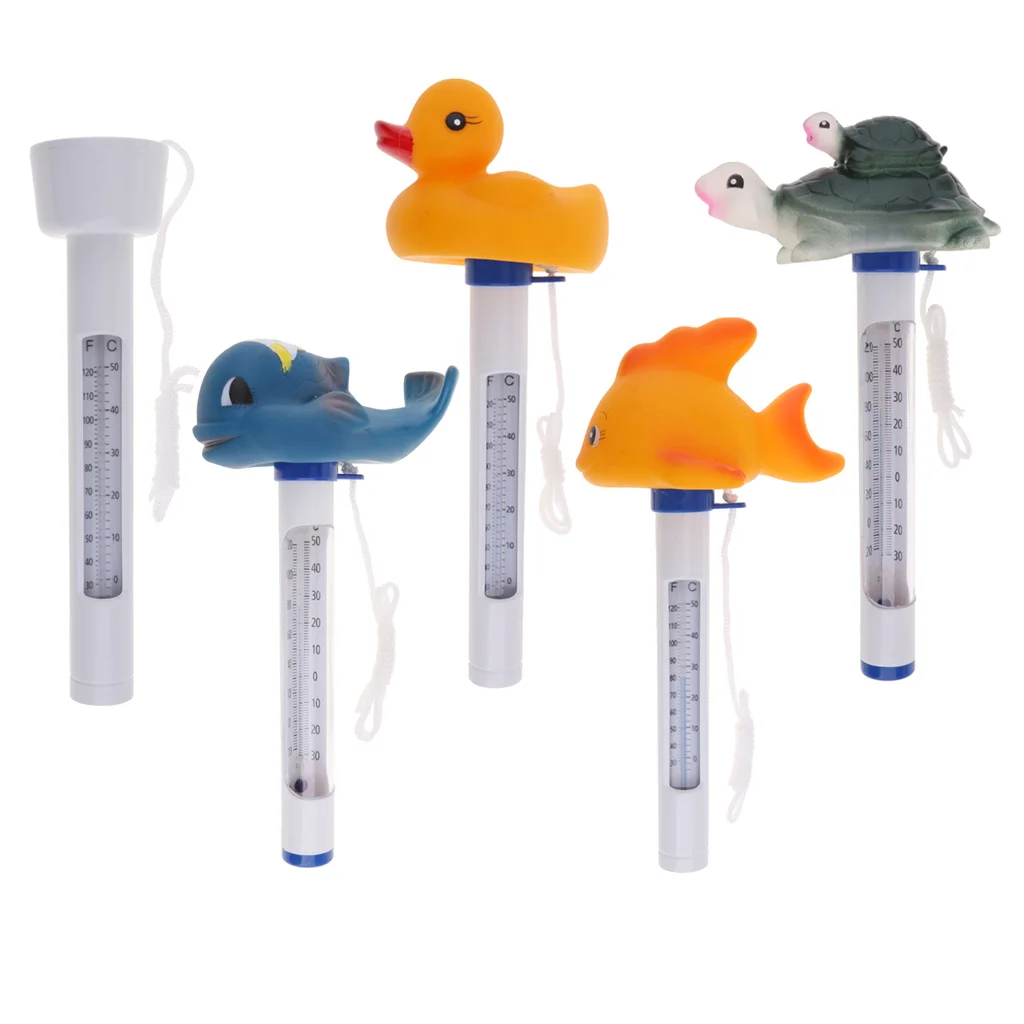 Swimming Pool Thermometer Floating Swimming Water Temperature with Rope for Water Sports Swimming Diving
