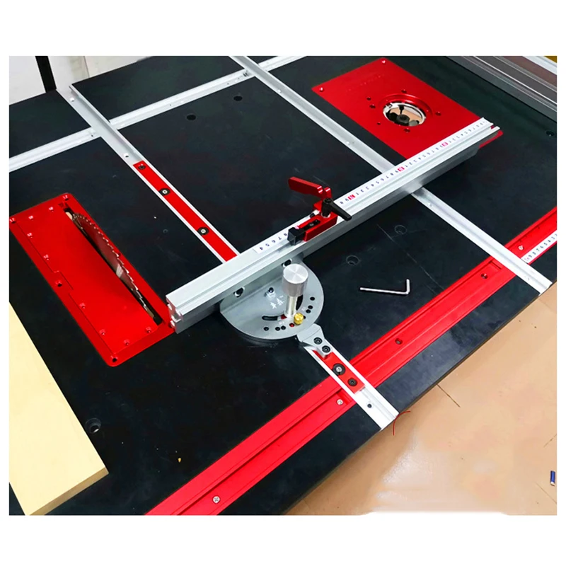 

Miter Gauge and 400/600/800mm Alluminium Fence Metric Scale Saw Flip Cover Plate Ruter Table Insert Plate WoodWorking DIY Tools