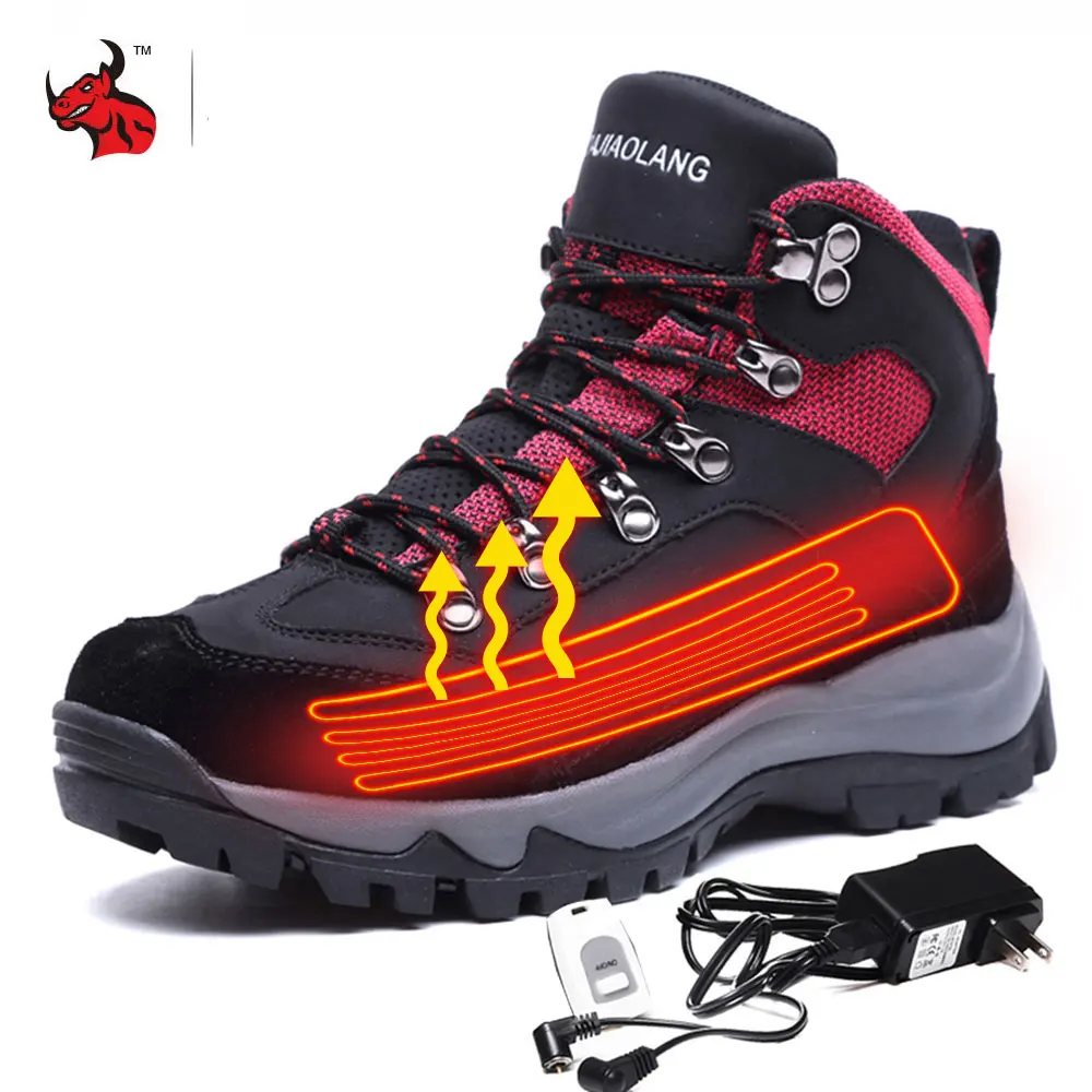 

New Motorcycle Boots Women Winter USB Heated Boots Outdoor Sports Warm Heating Shoe Windproof Waterproof Moto Boots