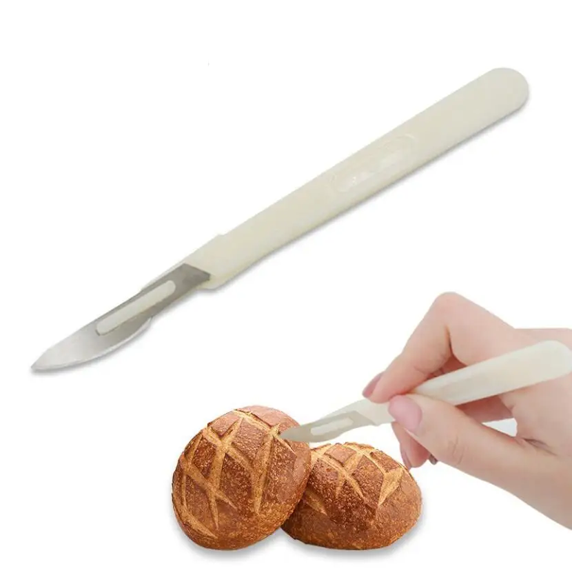Couteaux à pain, outils de boulangerie grattoir couteau à pain/trancheur/coupe pâte pains Lame de marquage avec lames et couvercle outils de pâtisserie