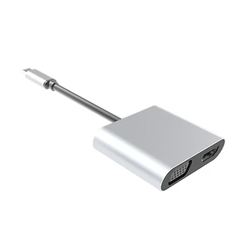 

Hot Sale 4 In 1 Type-C To HDMI 4K VGA USB3.0 Audio Video Adapter PD Fast Charger