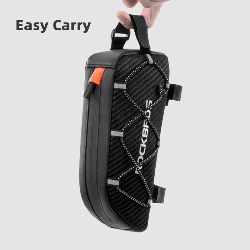 Bike bag bicycle bag bike accessory ROCKBROS Bicycle Bag Reflective Front Top Frame Tube Bag Ultralight Portable Bike Parcel Big Capacity Pocket Cycling Accessories