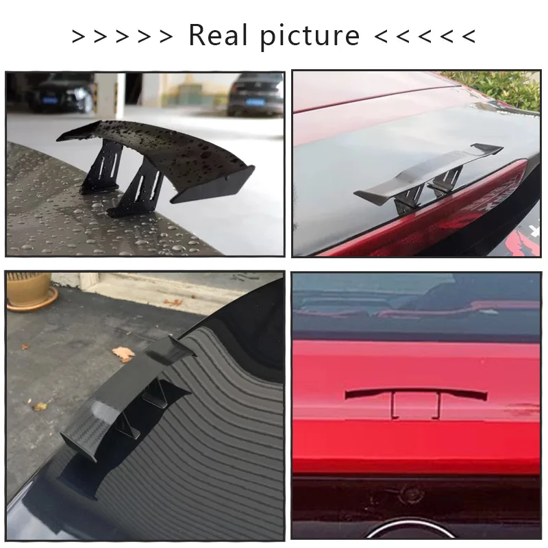 Universal ABS kunststoff carbon faser Auto Flügel mini spoiler auto auto  schwanz mit 3M kleber Hinten Racing Spoiler Flügel schwarz für alle auto -  AliExpress