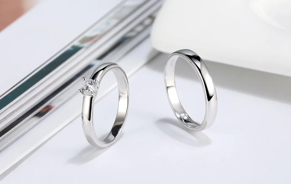 ORSA JEWELS, классические кольца для пар, Настоящее 925 пробы, Серебряный подарок на день Святого Валентина, обручальное кольцо, модные украшения SR196
