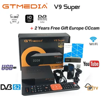 

GTMedia V9 super Full HD DVB-S2 Satellite Receiver 2 Year Europe Cccam Same Freesat V8 nova Upgrade From Freesat V8 Super