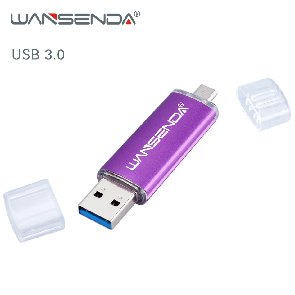WANSENDA высокоскоростной OTG USB флеш накопитель 3 0 128 ГБ для смартфонов/ПК флешки 32 Гб 64