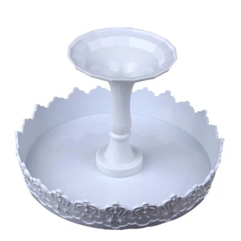 

European Style Dessert Snack Fruits Retro Easy Clean Tray Rack Party Wedding Decorating Home Turntable Cake Stand Floral Lace
