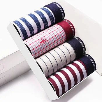 

4pcs/lot Underpants Man Cotton Sexy boxer shorts for men Breathable Panties Male Print Mens Underwear Boxers