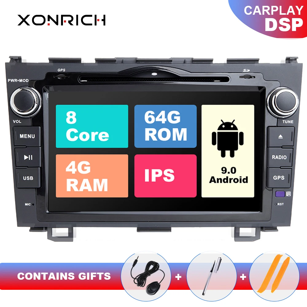 

Qcta Core 2 Din Android 9.0 Car DVD Multimedia For Honda CRV 2006 2007 2008 2009 2010 2012 Radio GPS Navigation 4G 64GB IPS DSP