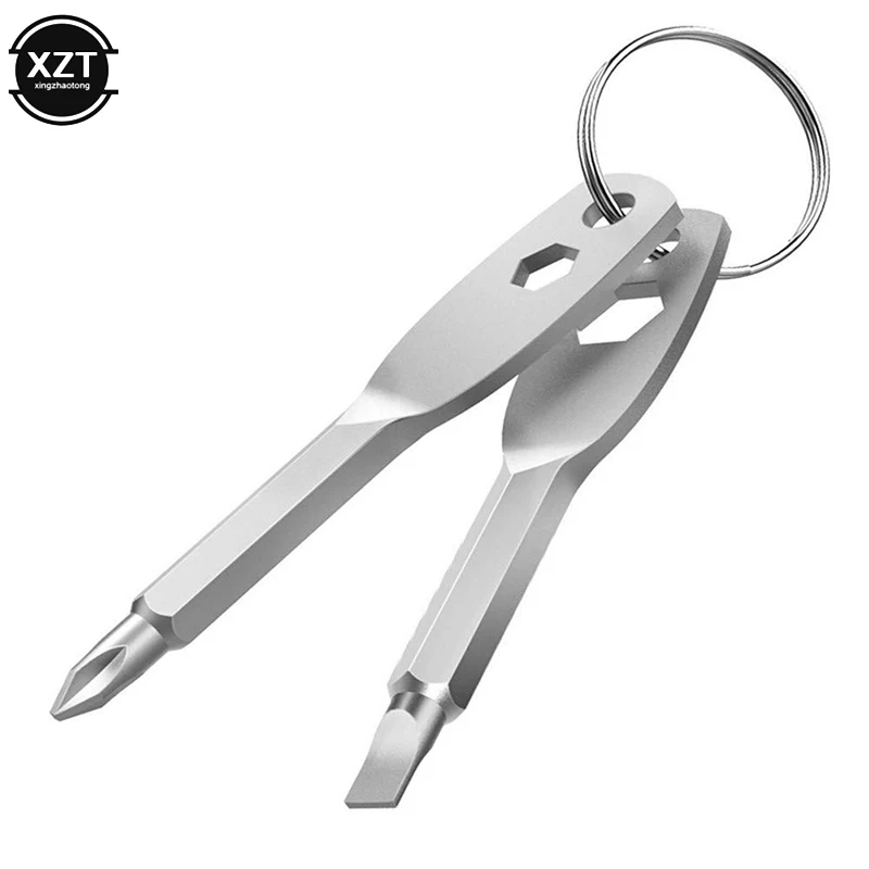 1 Set Stainless Steel Mini EDC Multifunction Screwdriver Key Shape Slotted Screwdrivers Keychain Pocket Repair Tool | Инструменты