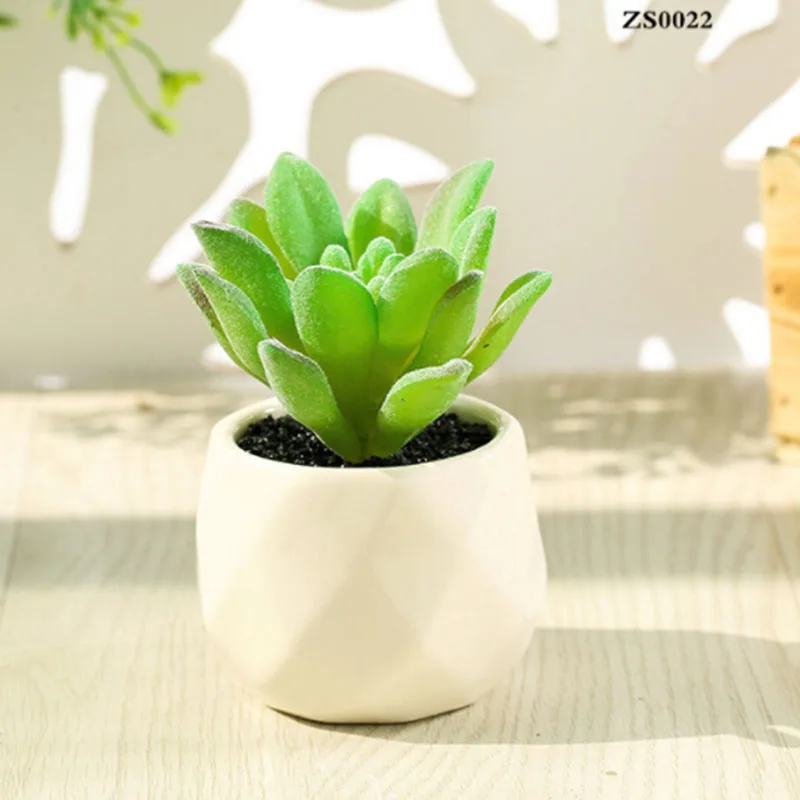 DIY Мини зеленый поддельные растения в горшках суккуленты Искусственный сад офис Домашний декор - Цвет: ZS0022