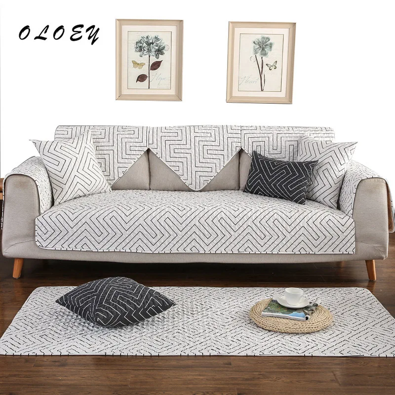 

Modern Non-slip Sofa Slipcovers Cotton Sofa Towel Mat Sectional Couch Covers for Sofas Cushion Cover Set