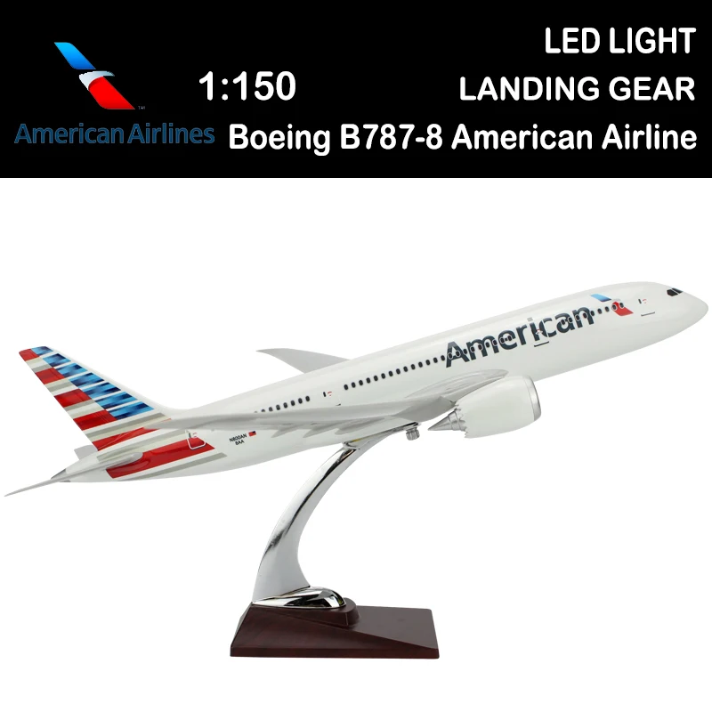 

43 см 1/150 модель американского самолета Boeing B787-8 Dreamliner для мальчиков, летательные аппараты, легированная металлическая основа, литье под давлением, самолет, подарок, шоу