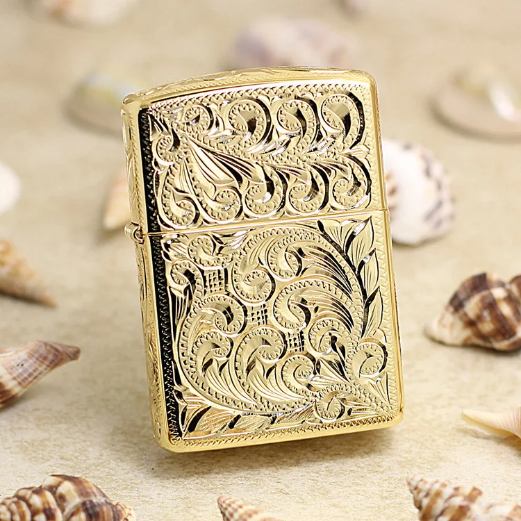 

Genuine Zippo oil lighter copper windproof 3D Cane vine pattern cigarette Kerosene lighters Gift With anti-counterfeiting code