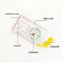 Акриловая лупа Серебристый компас строп точные измерительные весы Открытый Кемпинг Туризм скалолазание приключения инструмент выживания