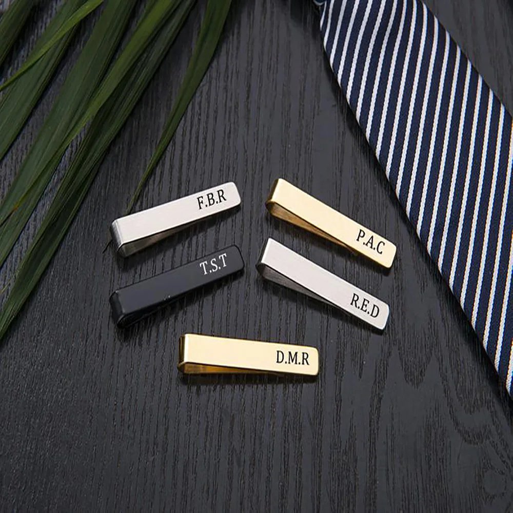 Tangula Custom Tie Clip Stainless Steel Success Men Suit Custom Name Logo Tie Clip Tie Buckle Accessories-Dad Gift-Business Use brick by brick success in business and life