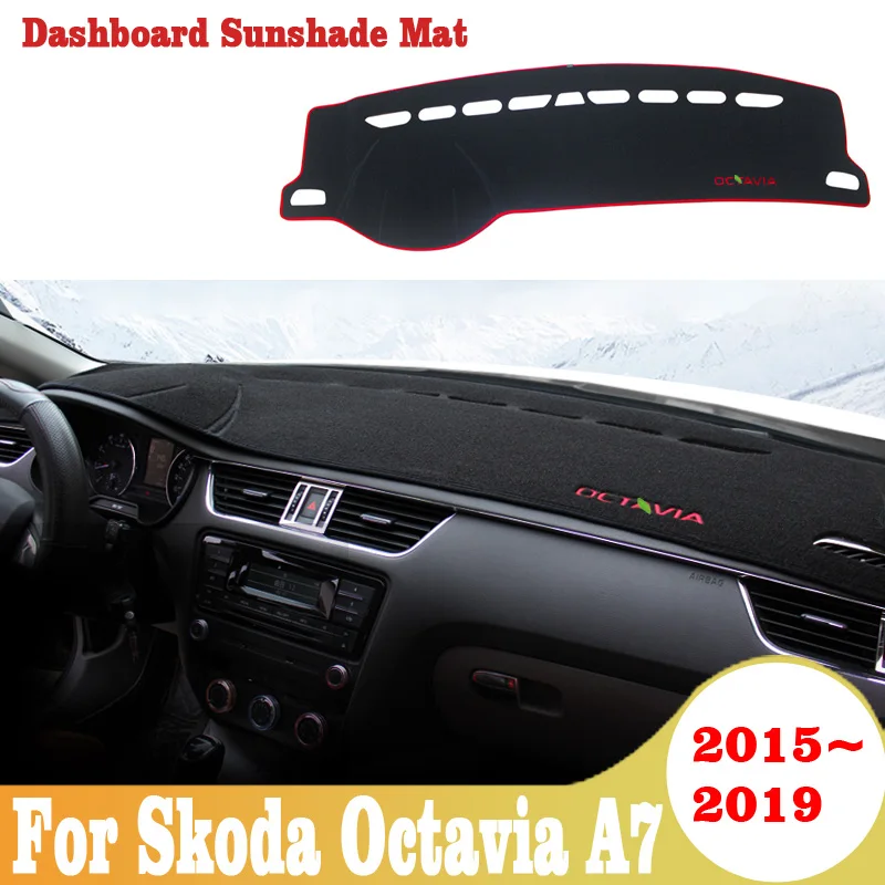 Car Dashboard Cover Mat Sun Shade Pad Instrument Panel Carpets Anti-UV For Skoda Octavia A7 Accessories