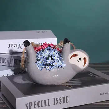 

Nordic Wall Hanging Ceramic Flower Pot Scindapsus Chlorophytum Potted Plant Animal Flower Pot Home Garden Decoration