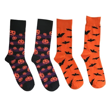 

Unisex Socks Halloween Pumpkin Bat Patterns Cotton Socks(2 Pairs)