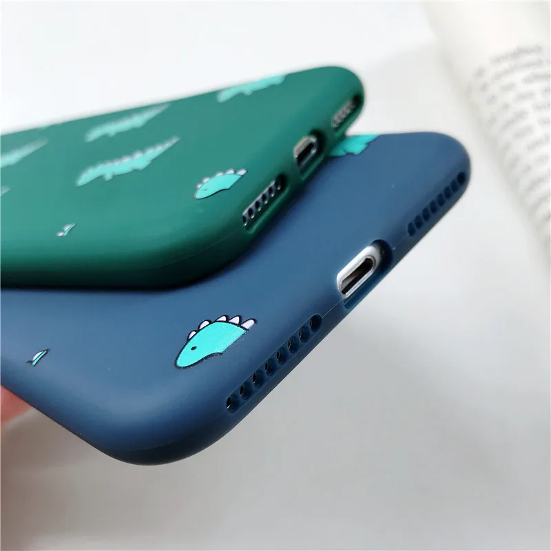 Чехол Ottwn с динозавром для iPhone 7, 6, 6 S, 8 Plus, 11 Pro, Max X, XR, XS Max, чехол для телефона, с сердечком, милый мультяшный Кот, мягкий ТПУ чехол на заднюю панель