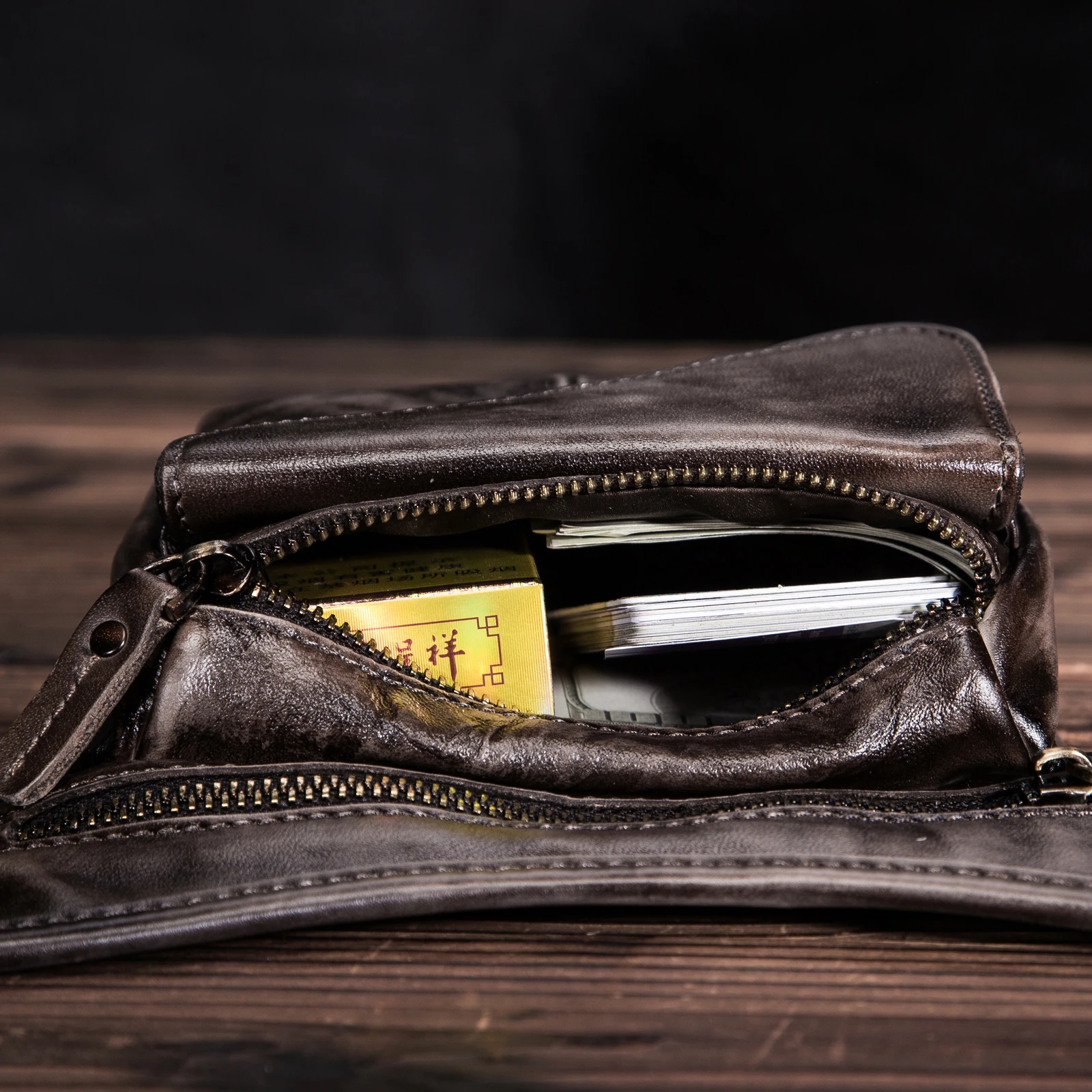 Quality Leather Men Design Casual Coffee Classic Shoulder Sling Bag Fashion Travel Fanny Waist Belt Pack Leg Bag 211-3DC