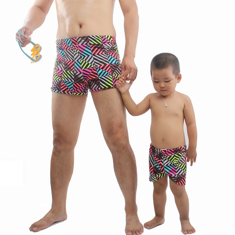 

New Summer Parent Child Swimming Trunk Bathing Suits Family Set Swimsuit Men Beachwear Kids Swimwear