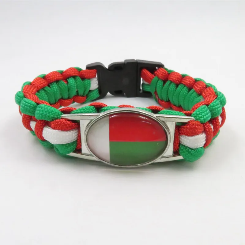 Бесконечная любовь Мадагаскар деревенский браслет ручной работы Мадагаскар веревочный браслет модные браслеты Мадагаскар Флаг браслет