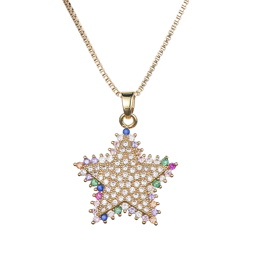 Роскошное ожерелье Pipitree с кубическим цирконием и звездами, колье для женщин, медное CZ Кристальное рождественское ожерелье с подвеской, женские свадебные ювелирные изделия