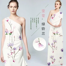 118 см широкий шелковый стрейч метр атласной ткани 19 мм цифровой струйный китайский шелк ткань спандекс натуральный шелк ткань оптом ткань