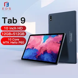 10.1 Polegada tablet tab 9 12gb ram 512gb rom tabletten 10 núcleo mesa android 11.0 gps 8800 mah duplo telefone 5g tablette pc