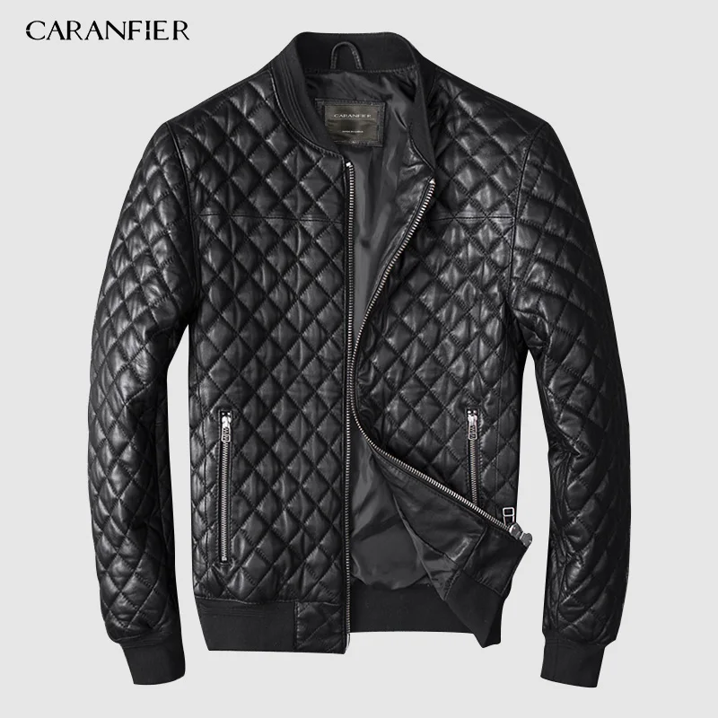 

CARANFIER Mens Natural Sheepskin Jackets Coats Business Male Sheepskin Real Leather Jacket Men Outerwear Coats 4XL Men Clothing