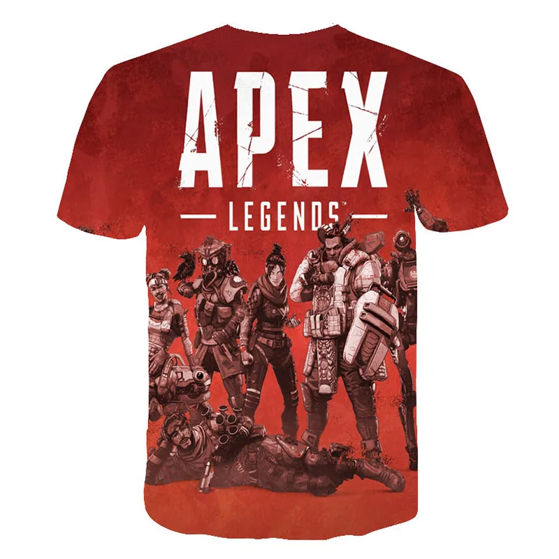 Новые популярные футболки Apex Legends летняя футболка с короткими рукавами для детей футболка для мальчиков и девочек дышащий топ с 3D Дизайном Apex Legends
