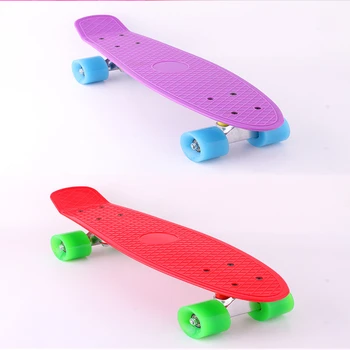 

22 Inch Skateboard Fish Penny Board Mini Cruiser Children/Lady Scooter for Kids Boys Girls Youths Beginners Aluminium Alloy