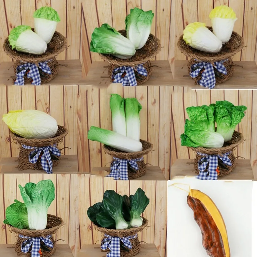 Домашний кухонный сад украшения моделирование высокого качества PU капусты белые Искусственные овощи