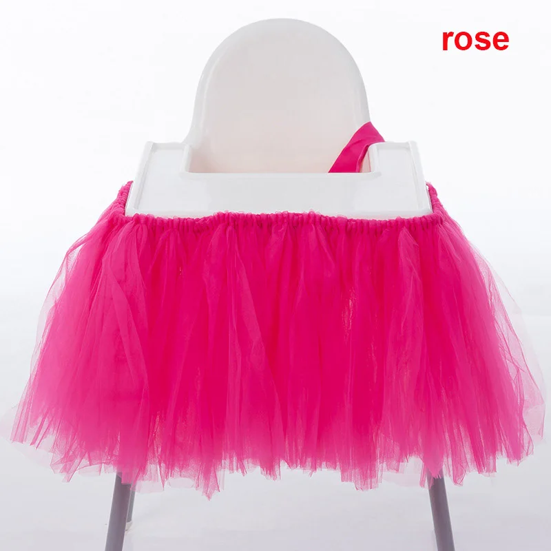 Украшения для детского душа; платье-пачка; Розовая фатиновая юбка; милые вечерние и романтичные чехлы на стулья для маленьких девочек и мальчиков на день рождения - Цвет: rose