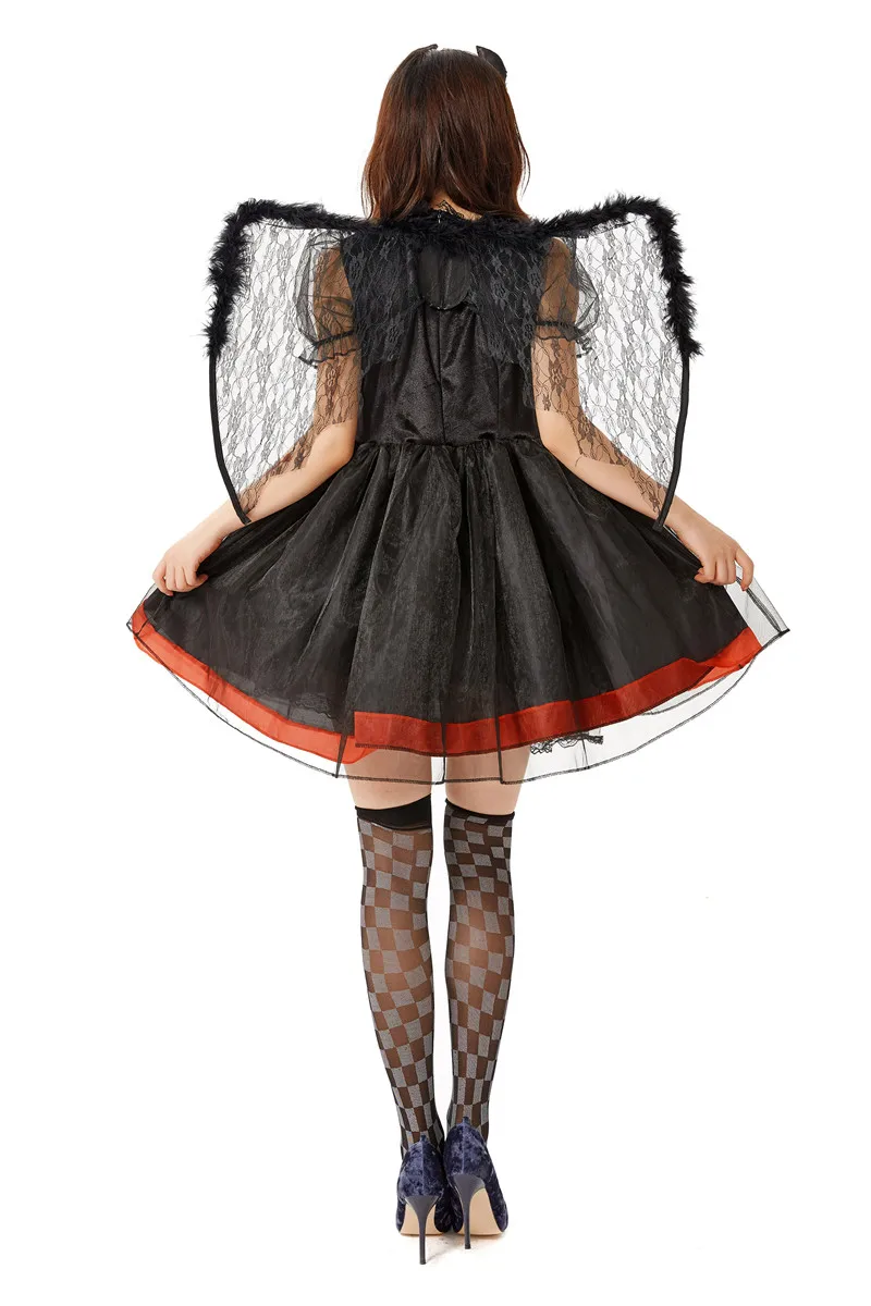 Черно-белый костюм Ангела Хэллоуин вечерние сглаза дьявола и ангела Косплей маскарадный костюм