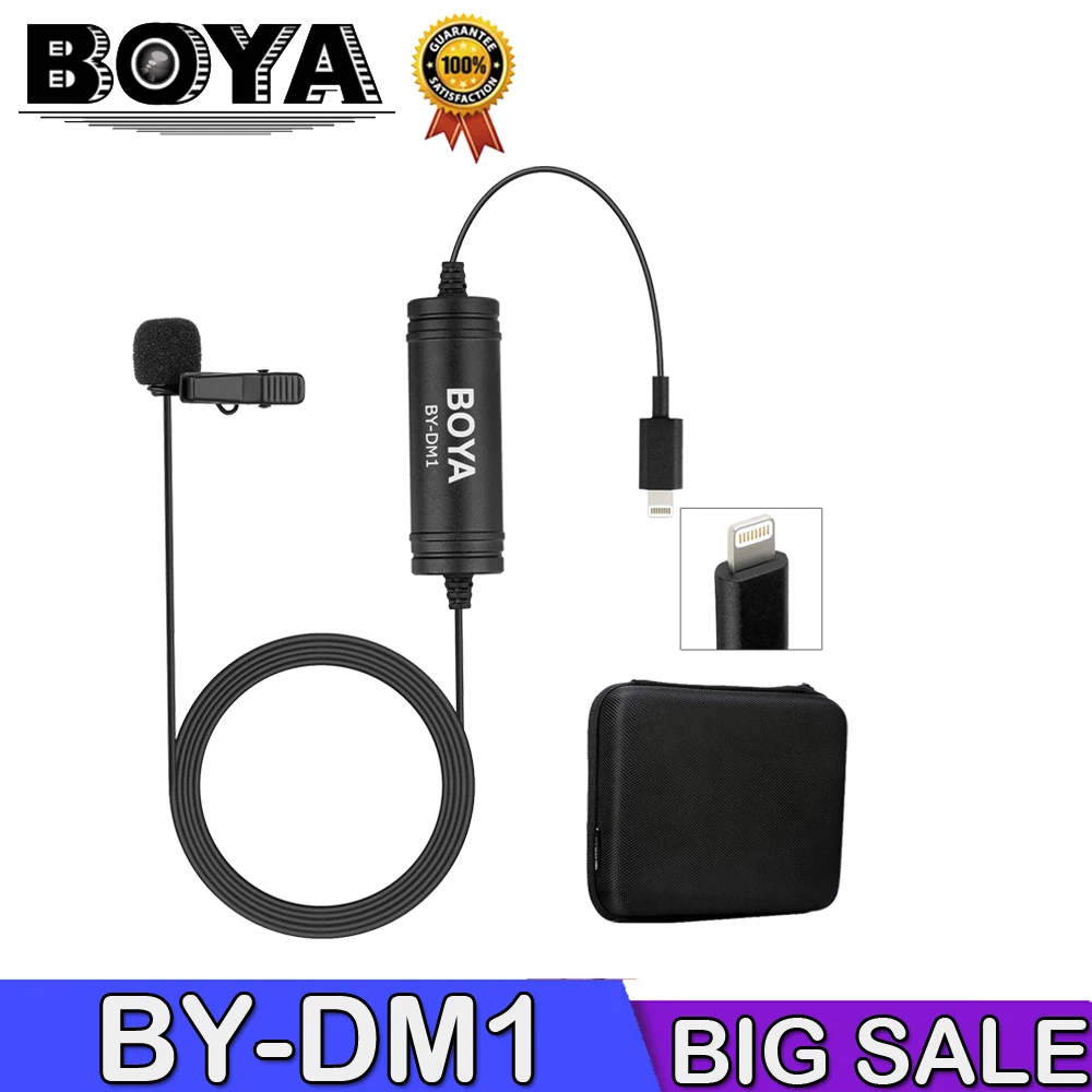 BOYA BY-DM1 Lavalier микрофон для iOS iPhone Xs Xr 8 7 SE 6S iPad Pro Air mini 2 iPOD TOUCH MFi Сертифицированный