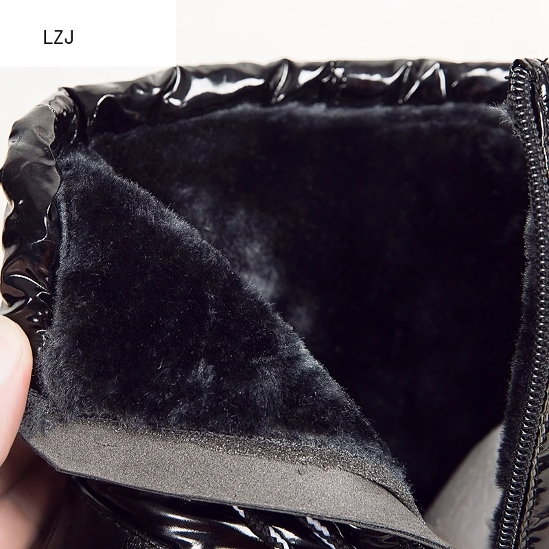 LZJ New Women Down Boots Platform Winter Shoes Thick Plush Non-slip Waterproof Wram Snow Boots for Women Botas Mujer