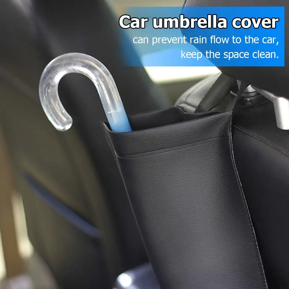 Porte-parapluie universel pour siège de voiture, sac de rangement étanche, accessoires automobiles universels, longue poignée pliante, parapluie noir