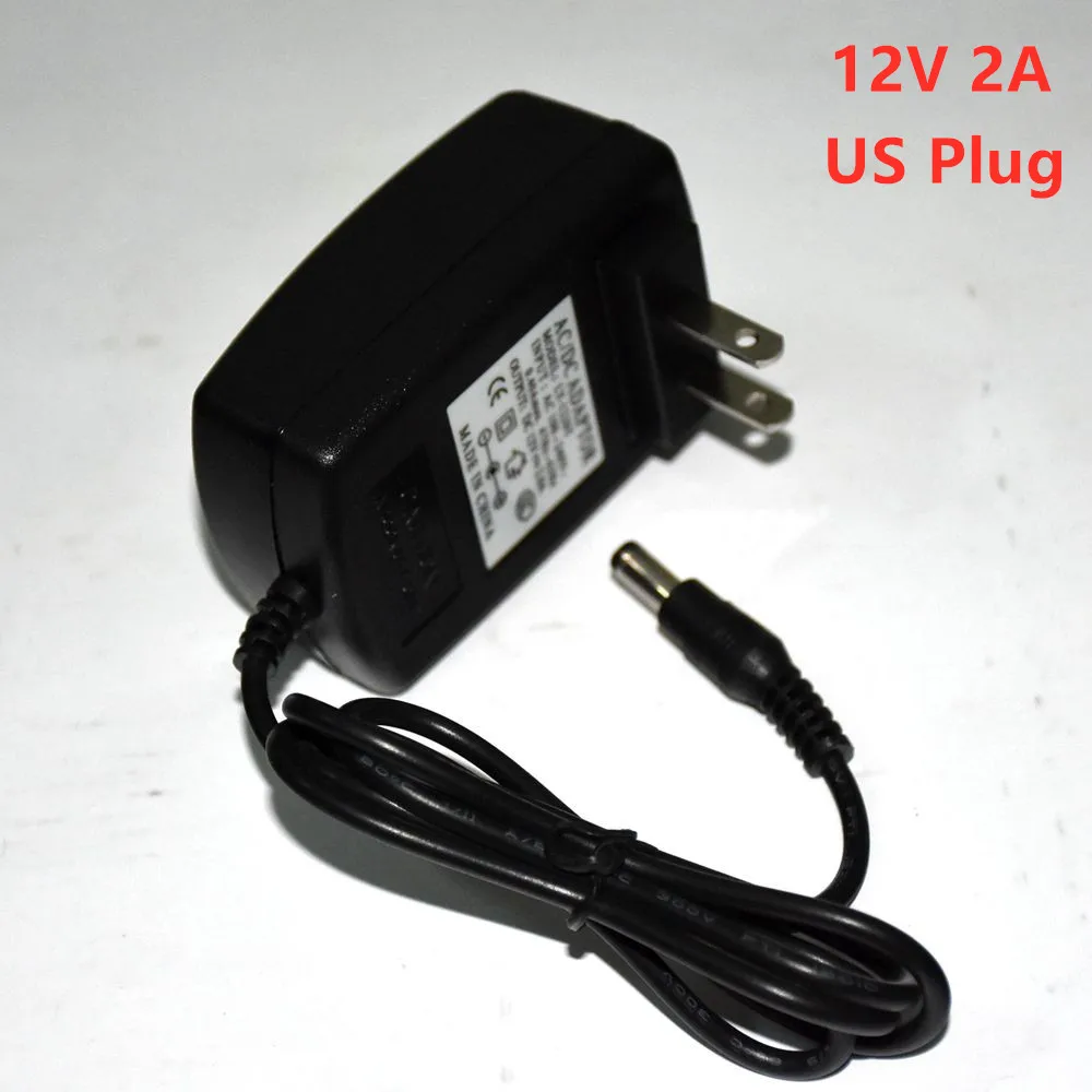 12V 2A DC адаптер AC 100-240V адаптер конвертер зарядное устройство источник питания США вилка