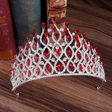 H1101 стиль невесты Серебряная большая корона Европейский стиль роскошный сплав искусственный бриллиант кристалл барокко повязки для волос головной убор