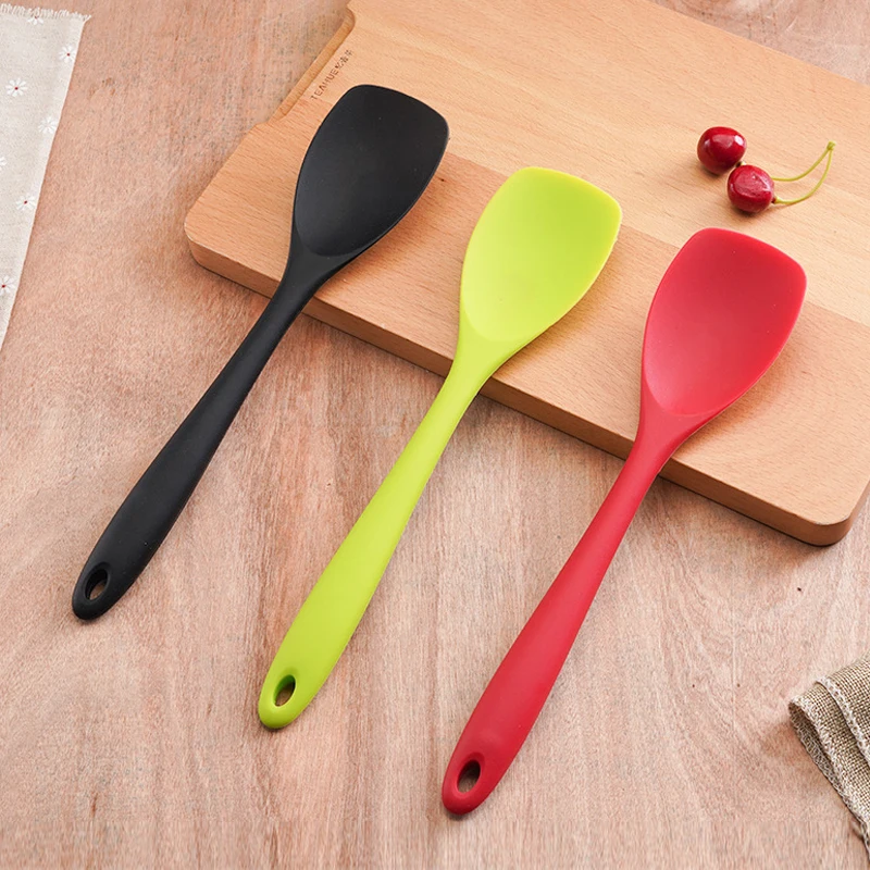 Description Picture 4 of itemFood Grade Silicone Spoon Spatula Heat Resistant Cooking Spoon Flexible Nonstick Baking Scraper Stirring Scooping Salad Mixing