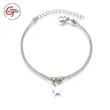 Goxijite новая одежда для маленькой девочки 2, Слои браслет Для женщин девочек Нержавеющая сталь Регулируемое наружное кольцо из звезды Шарм браслет ювелирные браслеты аксессуары