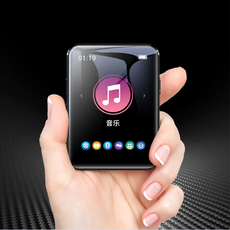 black BENJIE X1 мини MP3 Bluetooth плеер 16 Гб/32 ГБ 1,8 дюймов полный сенсорный экран портативный музыкальный плеер с fm-радио видео плеер электронная книга - Цвет: black