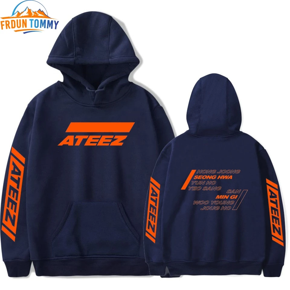 ATEEZ с капюшоном, женская и Мужская популярная одежда, толстовка ATEEZ Harajuku, повседневная, горячая распродажа, толстовка с капюшоном, большие размеры