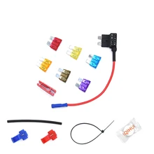 6PCS/Set Small Size Car Fuse Holder Add-a-circuit Fuse TAP Adapter Cigarette Lighter Added Tool Kits