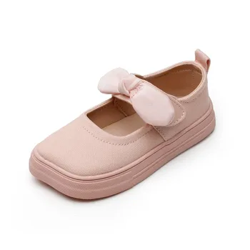 

2020 Kids Girls Shoes Cute Bow-knot Children's Canvas Shoes Autumn Spring Comforable Princess Shoe Breathable Kids Footwear